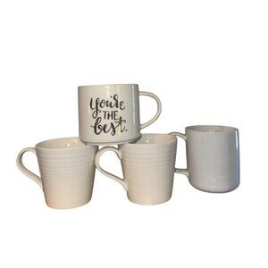 Set Of 4 White Coffee Mugs "Youre The Best"